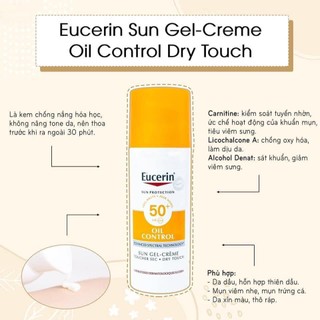 Kem Chống Nắng Eucerin Cho Da Nhờn & Mụn 50ml