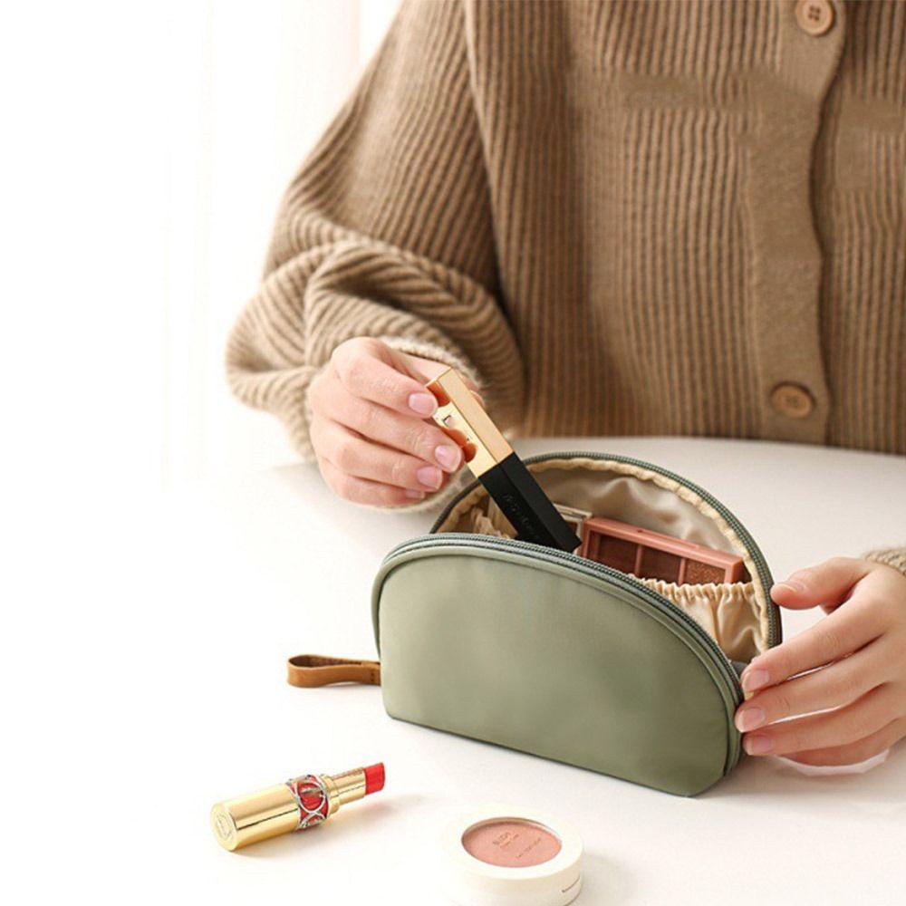 OCEANMAP Túi Đựng Mỹ Phẩm Hình Bán Nguyệt Có Khóa Kéo Dễ Thương