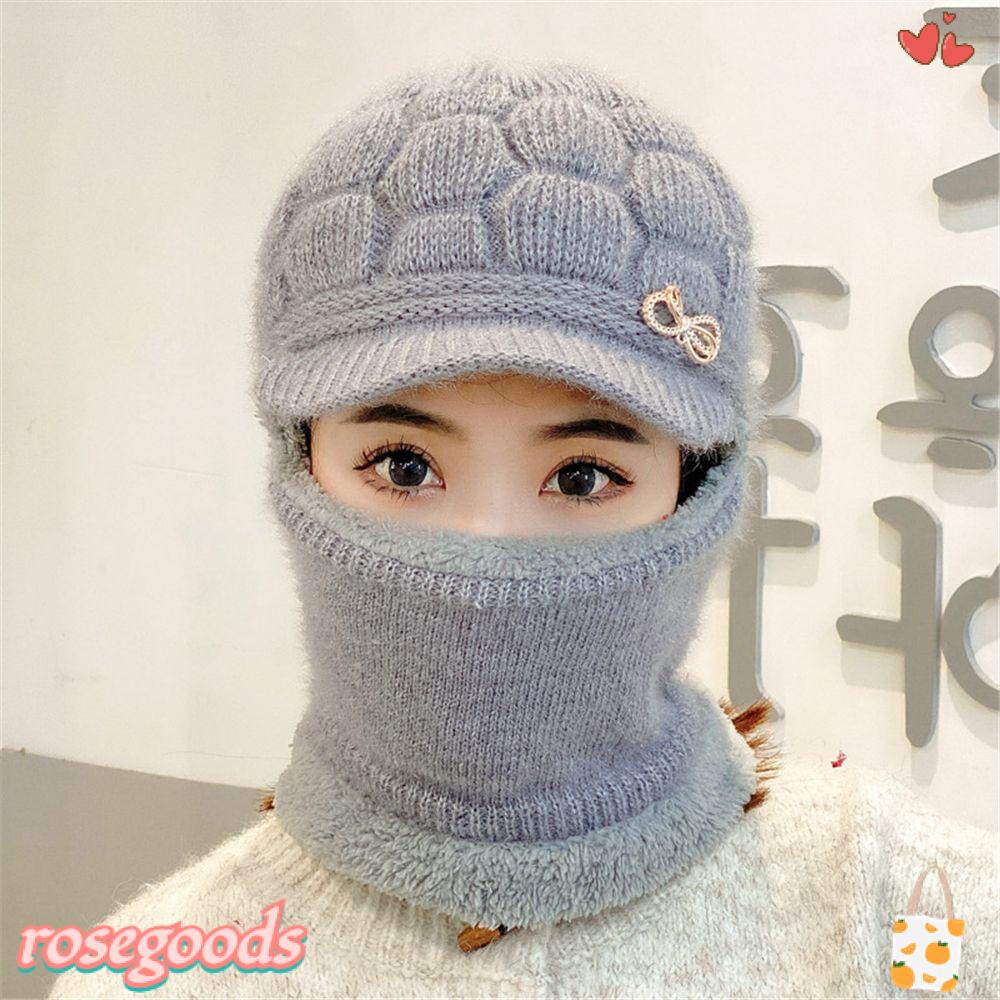 Mũ Len Trùm Đầu Chống Gió Dày Dặn Giữ Ấm Mùa Đông Cho Nữ