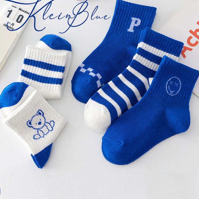 Set 5 Đôi Vớ Giữ Ấm Họa Tiết Hoạt Hình Dễ Thương Cho Bé Từ 1-9 Tuổi