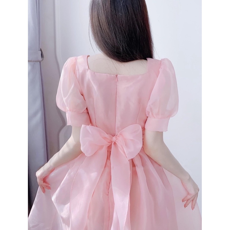 SIÊU SALE ĐẦM VOAN XỐP NƠ LƯNG THIẾT KẾ ĐƠN GIẢN ĐẦM XÒE XINH XẮN KHI ĐI CHƠI , DỰ TIỆC UP SHOP HHP