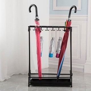 Giá Để Đồ Dù Sắt Có Khay Nhỏ Giọt 10 Lỗ 8 Móc Giá Treo Ô Cho Gia Đình Sảnh Khách Sạn 【MOMYKEEP】