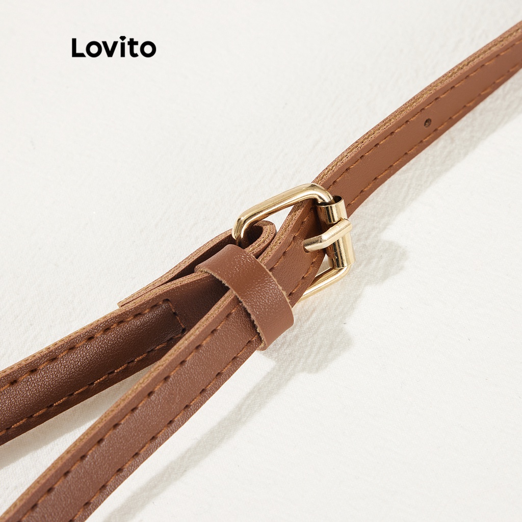 Lovito Túi Tote Hình Tròn Màu Trơn Nhẹ Nhàng L41BA15 (Màu Mơ / Nâu / Vàng / Đen)