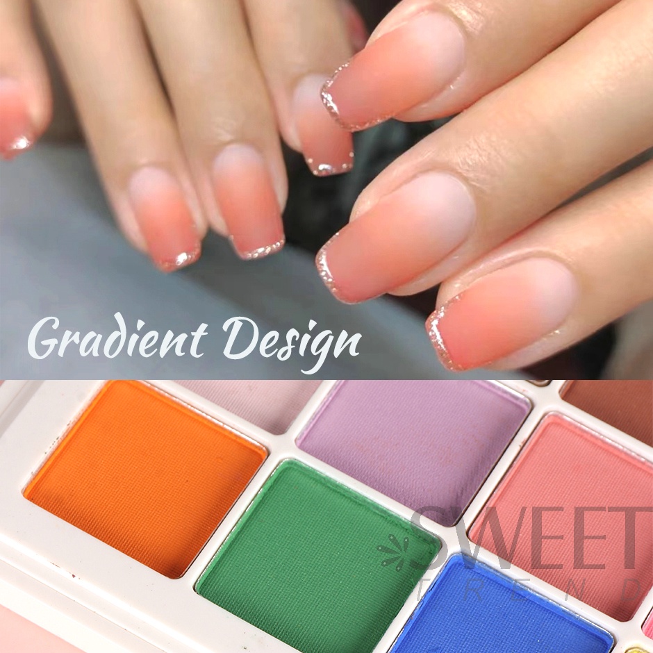 Bột tráng gương STZPRONAIL màu gradient 16 màu trơn dùng trang trí móng tay tiện dụng
