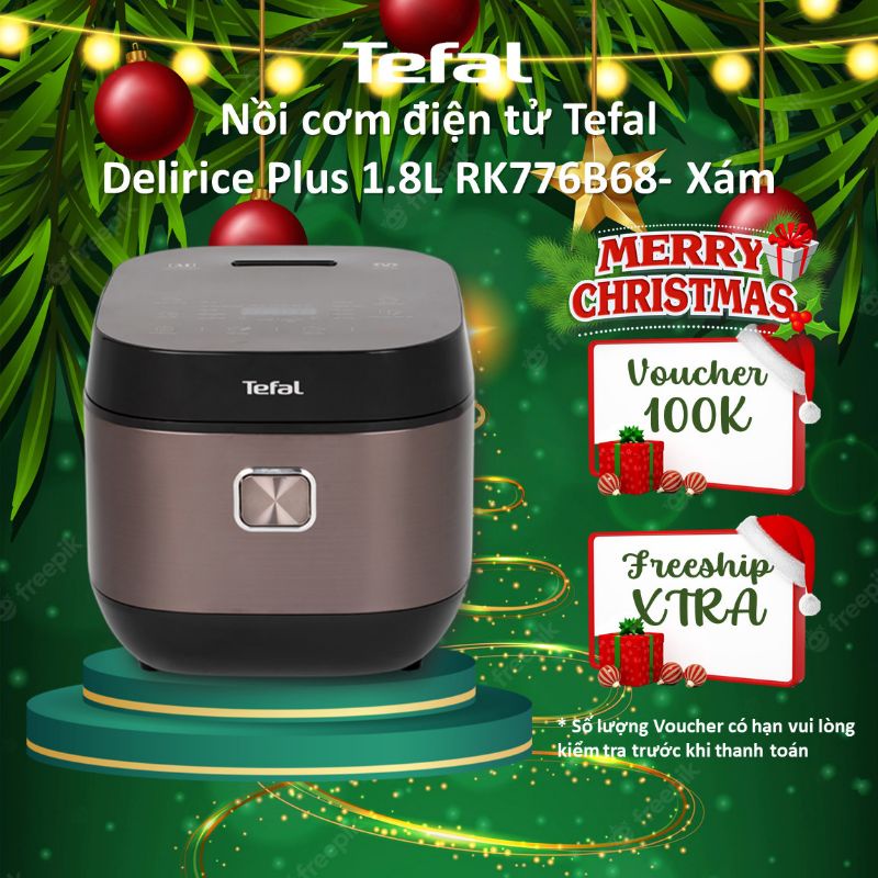 Nồi cơm điện tử Tefal Delirice Plus 1.8L - Lòng nồi siêu dày 4mm RK776968 - TH Pháp - Hàng chính hãng