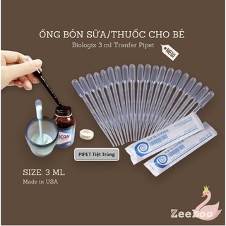 Ống bón sữa tiệt trùng cho bé Biologix dung tích 3 ml, dùng bón thuốc / sữa cho bé lười bú bình