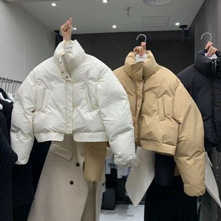 Áo phao béo dáng ngắn croptop cổ cao