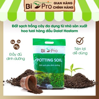 Đất sạch trồng cây kiểng rau hoa giàu dinh dưỡng Bio Pro POTTING SOIL từ DALAT HASFARM, Giá thể ươm hạt tiện lợi đa dụng