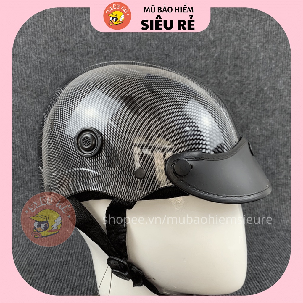 Nón bảo hiểm nhúng carbon S1 , Mũ bảo hiểm nửa đầu chính hãng nhúng cacbon tem S1 đa dạng màu sắc cho nam nữ