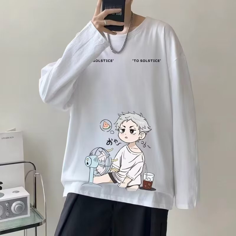 Áo Thun Tay Ngắn In Họa Tiết Hoạt Hình Phong Cách Nhật Bản Cho Nam Nữ