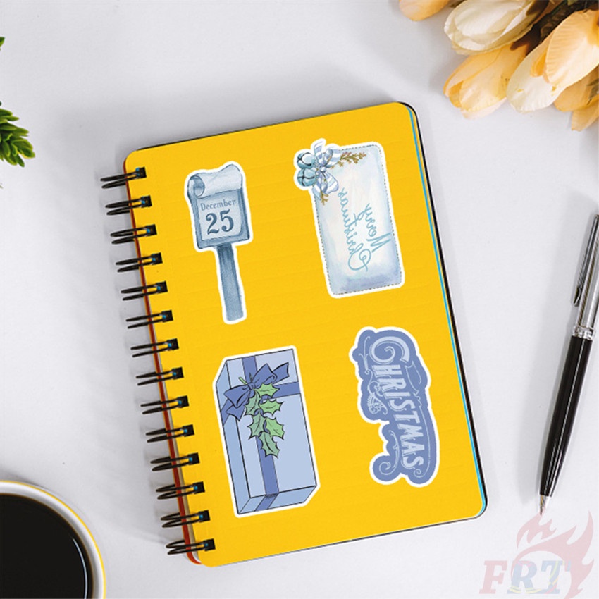 ❉ Set 01 Sticker Mini Trang Trí Giáng Sinh Phong Cách Retro ❉ Bộ 50 Sticker Chống Thấm Nước Họa Tiết Doodle Hợp Thời Trang