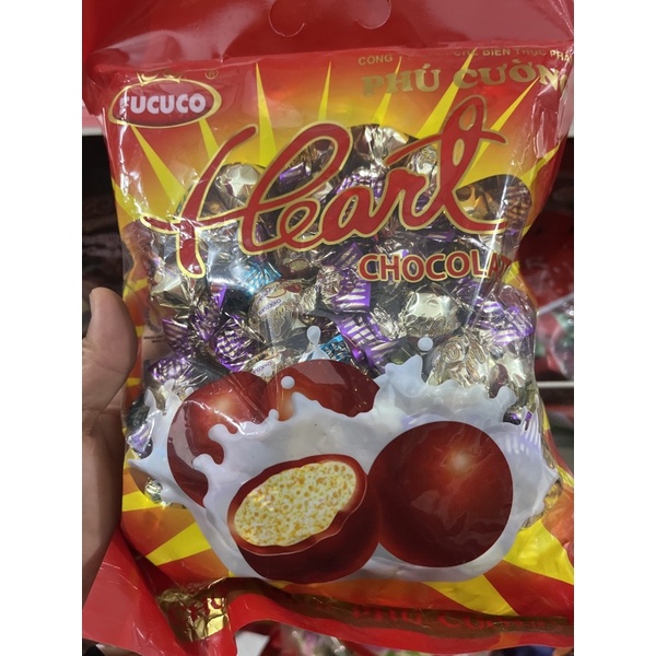 Kẹo socola xoắn tròn Heart tết Phú Cường gói  350g