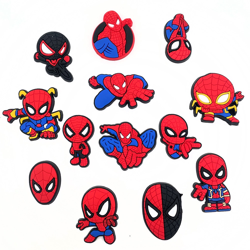 Phụ Kiện Trang Trí Giày Crocs Hình Người Nhện Hoạt Hình Marvel Avengers Jibitz Charm Batman Superhero Croc Jibbits