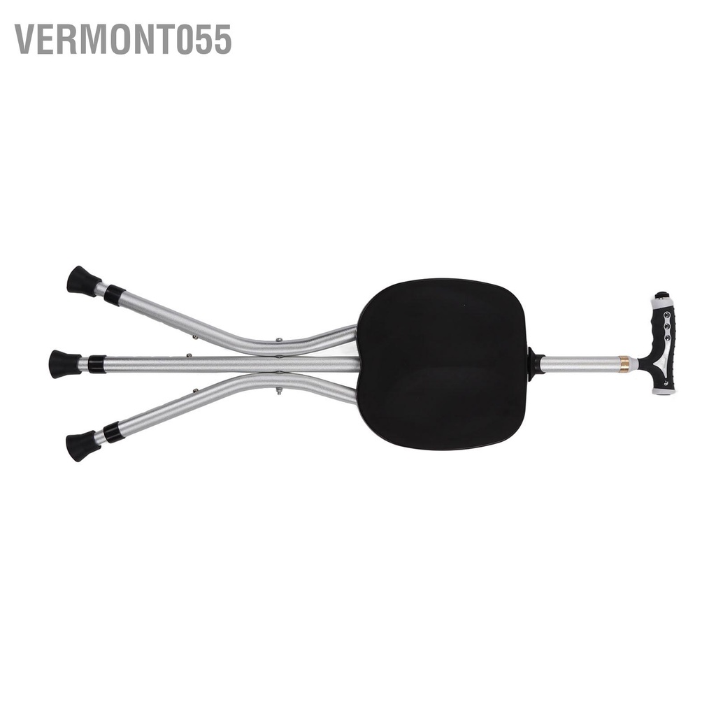 Vermont055 Phân Mía Có Thể Gập Lại Chống Trơn Trượt Điều Chỉnh Chiều Cao Ghế Nạng Hợp Kim Nhôm Đèn Pin Cho Người Tuổi