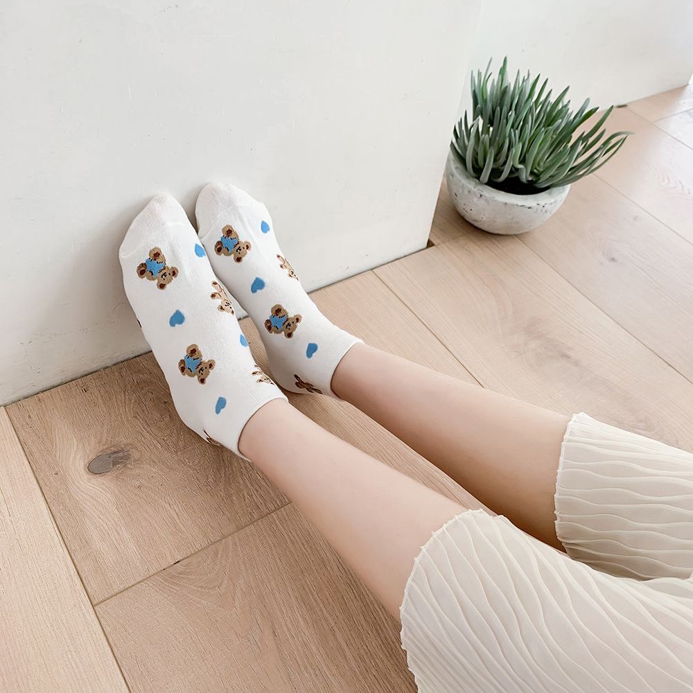 Set 3 đôi tất nữ cổ cao, cổ thấp, họa tiết nơ dễ thương, phong cách hàn quốc, chất liệu thoáng mát, thấm hút mồ hôi