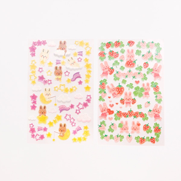 DAISO Bộ 2 / 4 Miếng Dán Hình Thỏ May Mắn Hàn Quốc 2023