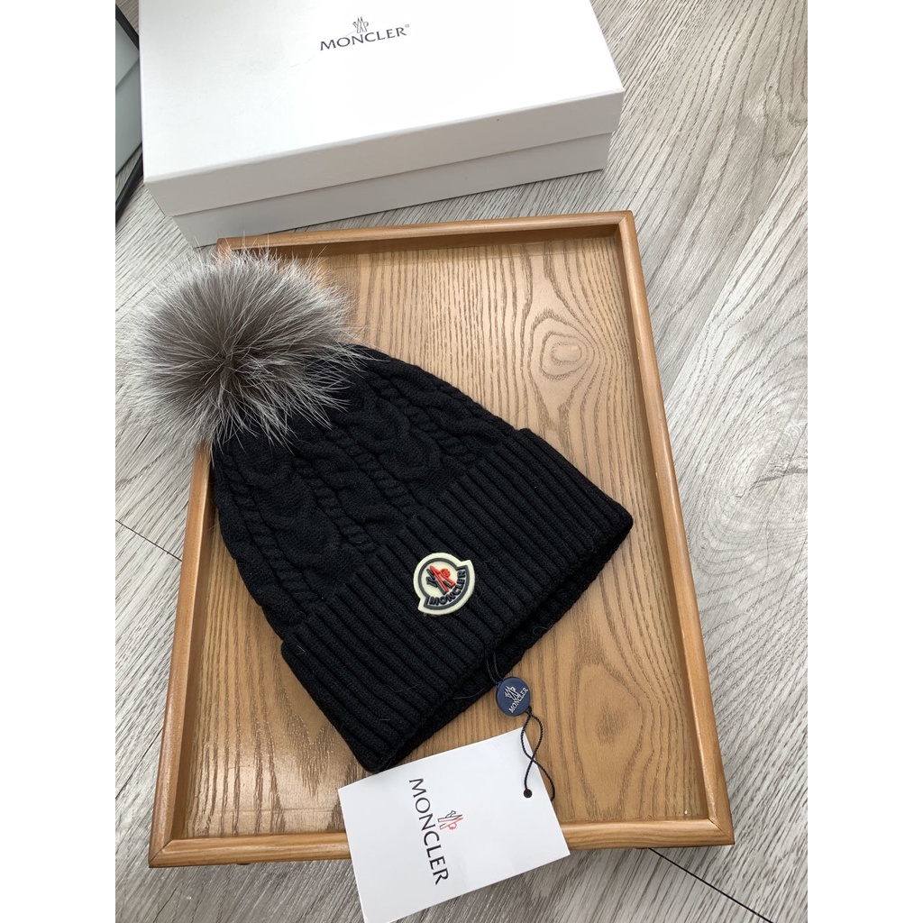 C Mengkou Mũ Len Dệt Kim Đính Bóng Lông Cáo Ấm Áp Cho Nam Và Nữ