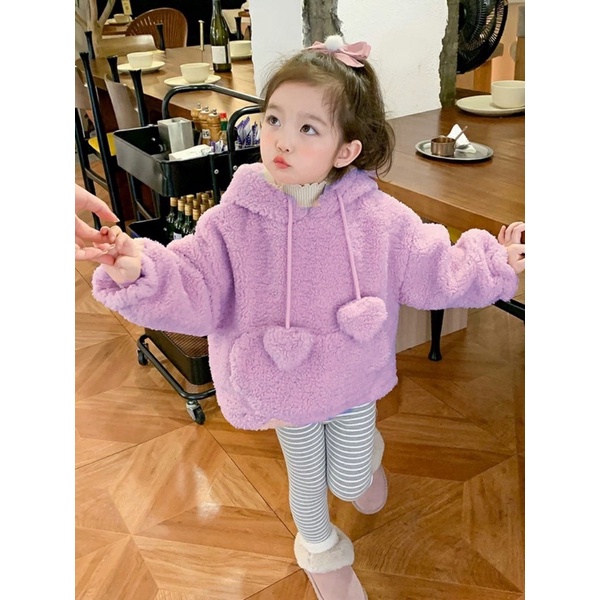 Áo ông cừu mẫu hotdea tai gấu ấm áp dễ thương cho bé