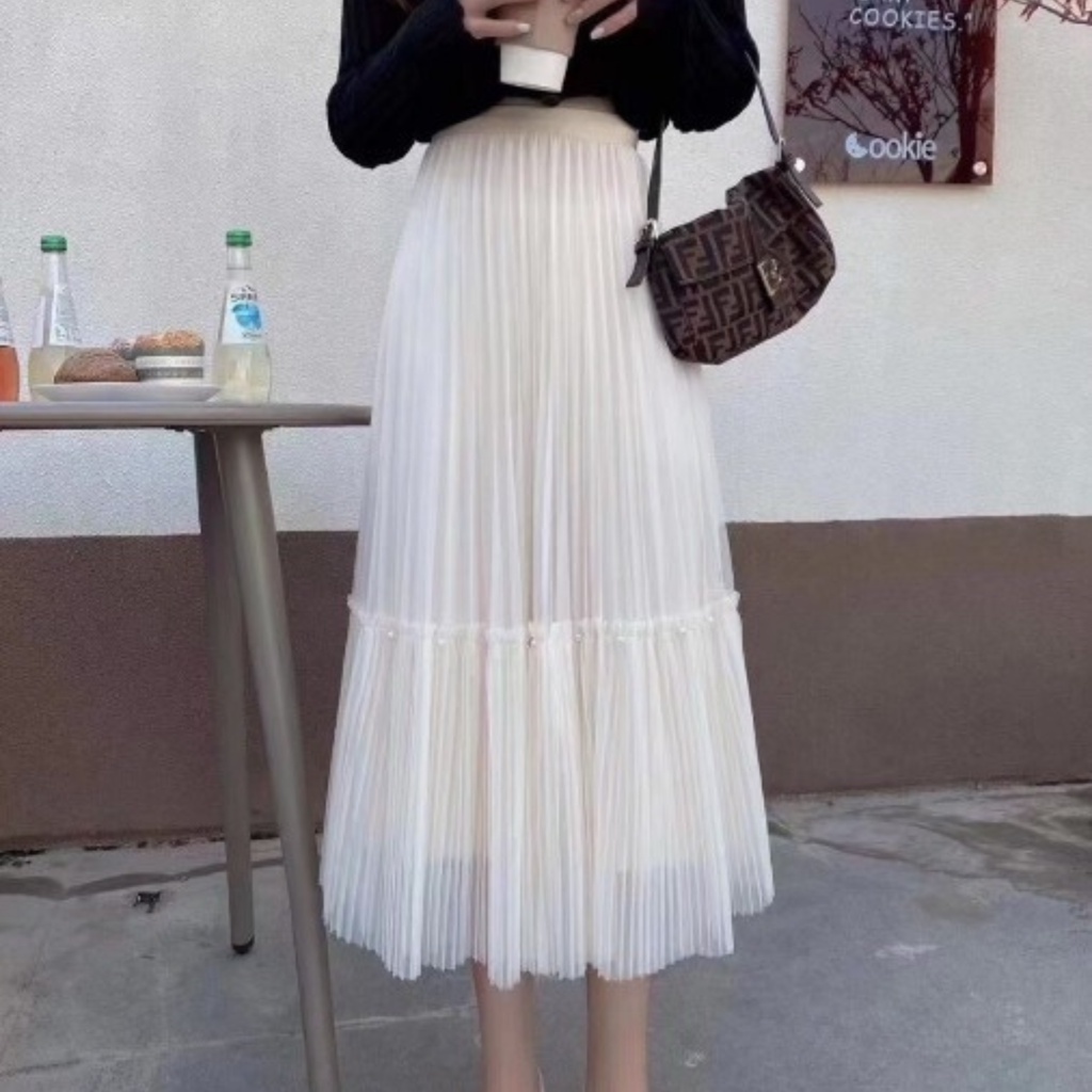 Chân váy nữ dáng dài L1, chân váy hàng dày dặn mặc được 2 kiểu