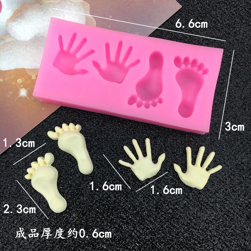 Khuôn silicone Tạo Hình Bàn Chân Em Bé mini Làm Bánh diy