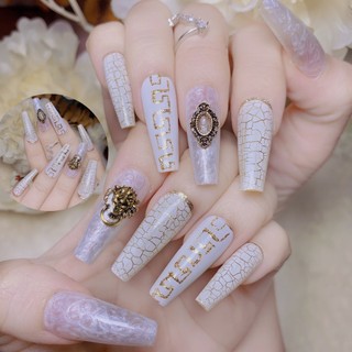 Móng tay giả đính đá móng giả kèm keo nailbox đính nơ cá tính Lavie Nailbox