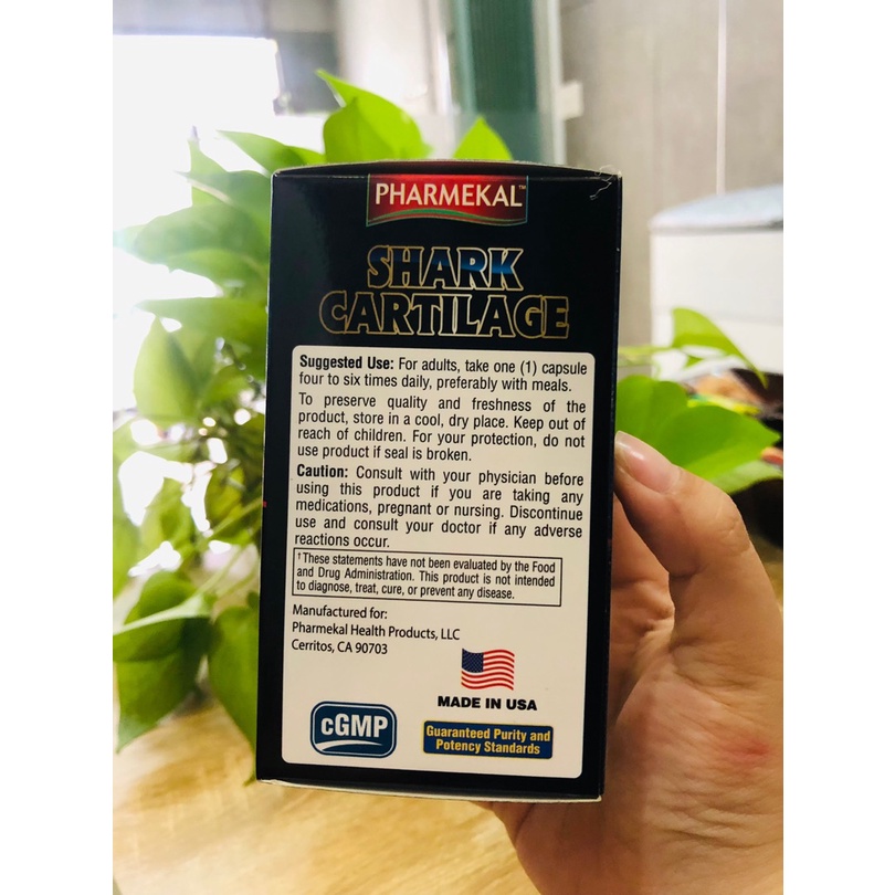 Sụn Cá Mập Pharmekal Shark Cartilage - hàng chính hãng.có tem phụ hộp 60 viên nhập khẩu Mỹ