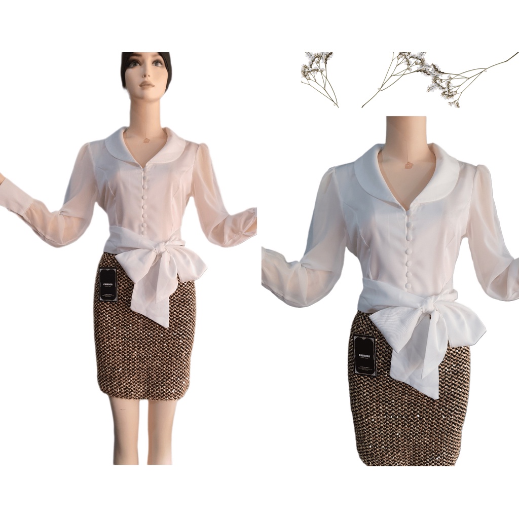 Set Áo croptop Kèm Chân Váy Body Cao Cấp chất thun phối kim sa co giãn dễ mặc,áo kiểu dáng thời trang trẻ trung,cá tính