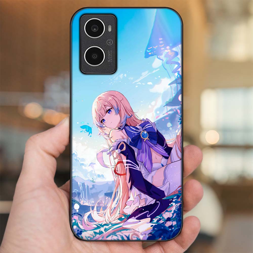 Ốp lưng Oppo A96 4G viền đen in hình Sangonomiya Kokomi Genshin Impact