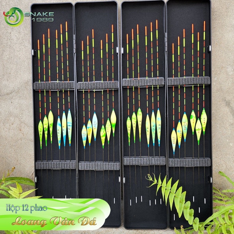 Bộ 12 phao nano Loang vân đá cao cấp_thông số tải chì đa dạng,tín hiệu chuẩn