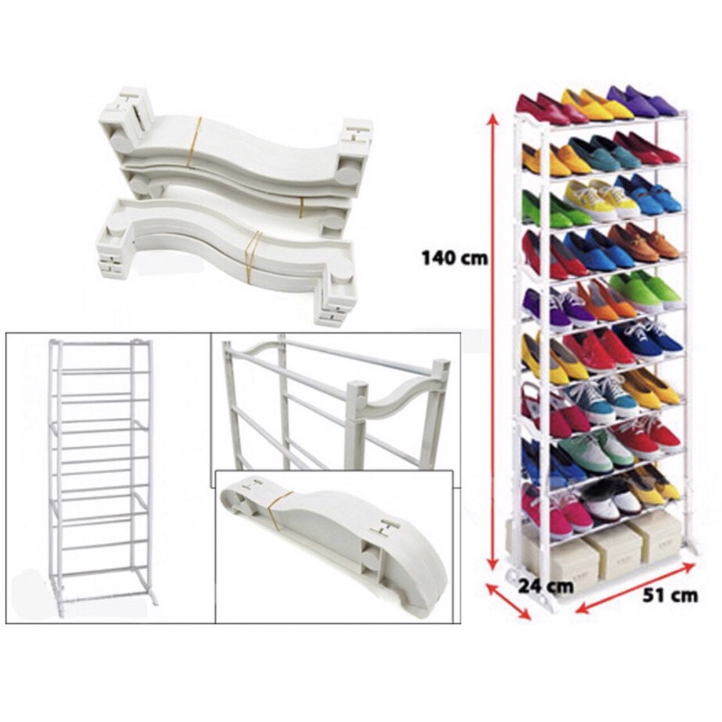 Kệ giày dép nhựa 10 tầng