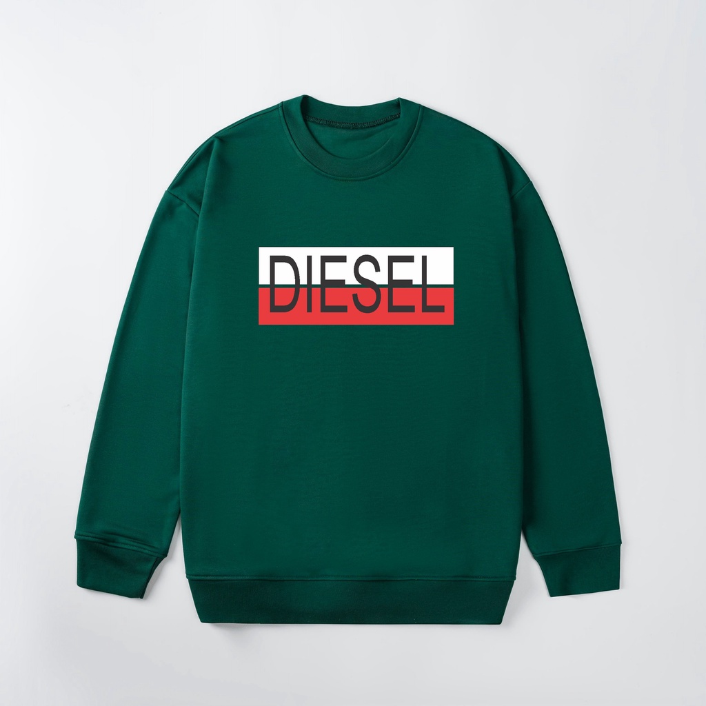 Áo Sweater Tay Dài Chất Liệu Nỉ Poly Thái In Họa Tiết Thời Trang Thu Đông Cho Nam Nữ in chữ DIESEL