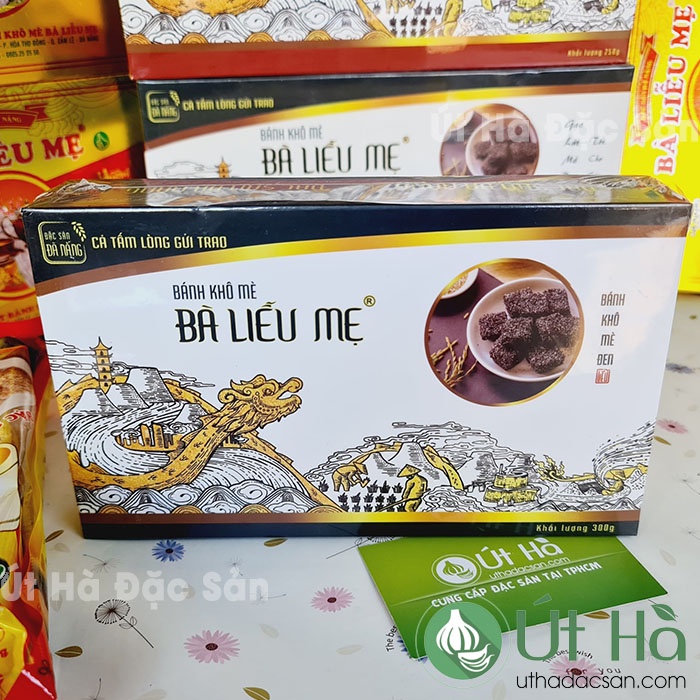Bánh Khô Mè Bà Liễu Mẹ Hộp 300gr Bánh Khô Món Quà Của Người Đà Nẵng - Út Hà Đặc Sản