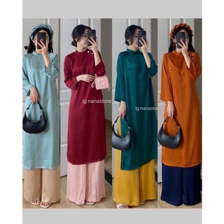 Áo dài vải lụa kèm mấn Nana21 Nanastore21