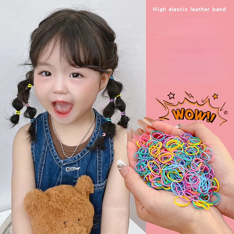 Set 1000 Dây Thun Buộc Tóc Nhiều Màu Sắc Dùng Một Lần Dành Cho Trẻ Em