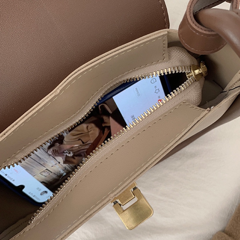 Túi Đeo Chéo Hình Vuông Nhỏ Màu Tương Phản Thời Trang Cho Nữ