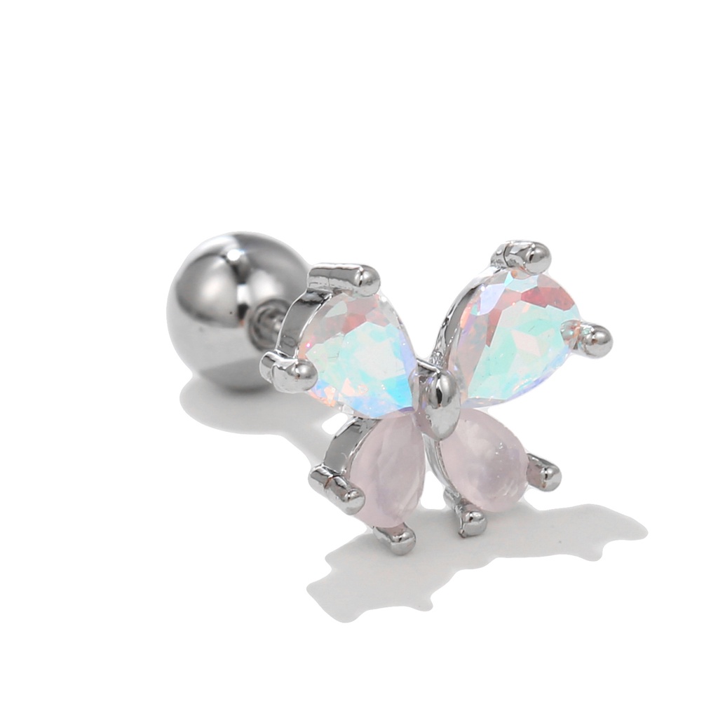 1 Bông Tai Bạc S925 Hình Nơ Đính Ngọc Trai Không Gây Dị Ứng