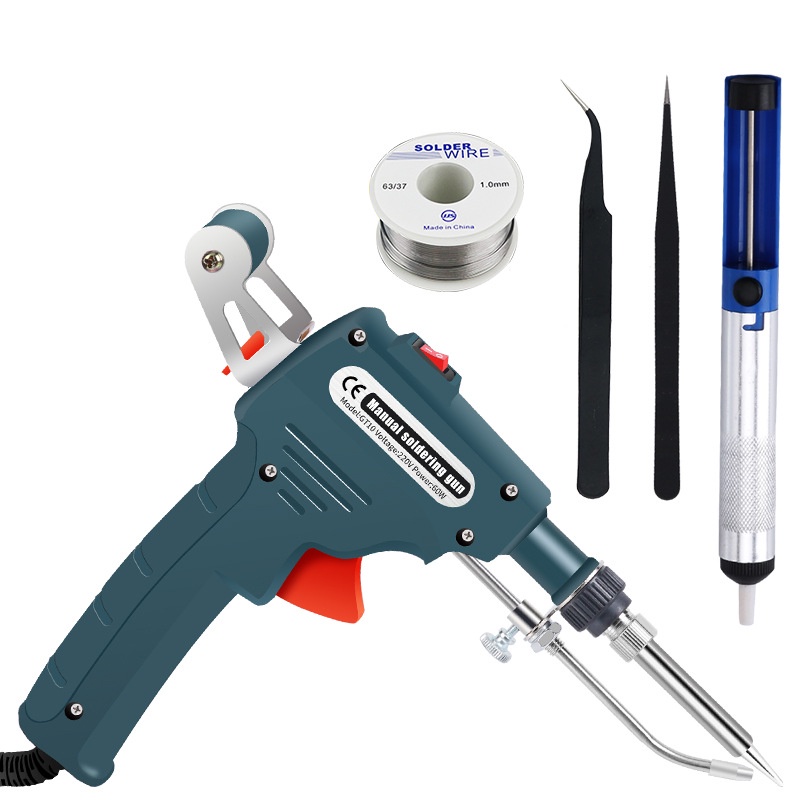 Combo mỏ hàn tự động đẩy thiếc + 1 hút thiếc, 1 quận thiếc và 2 nhíp gắp