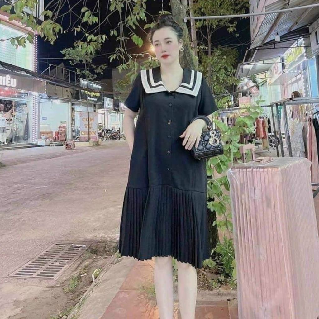 Đầm Bầu Váy Bầu Mùa Hè Cổ Thủy Thủ Công Sở Thiết Kế Xinh Xắn Lịch Sự M646 Mom and Baby