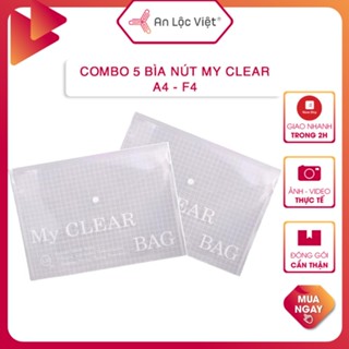 Combo 10 Túi Clear bag F4 - A4 (hay còn gọi Bìa 1 nút) chất liệu dày, viền chắc chắn dùng đựng tài liệu cực phổ biến