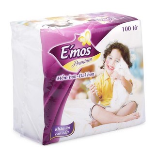 Khăn giấy vuông Emos đủ 100 tờ (330 x 330mm)