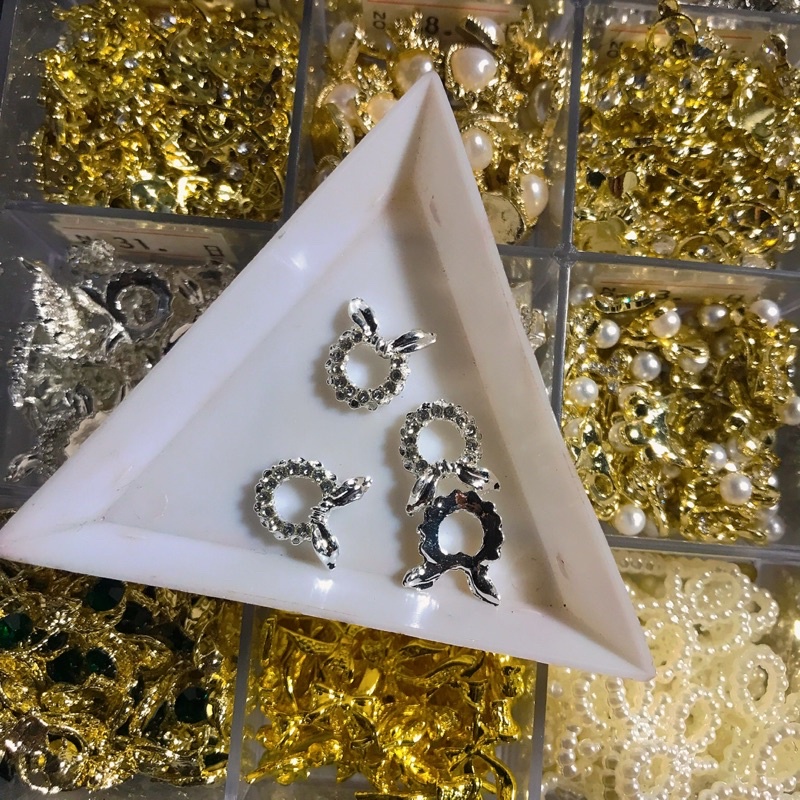 Phụ Kiện Nai - Set 36 Charm Bạc Trang Trí Móng
