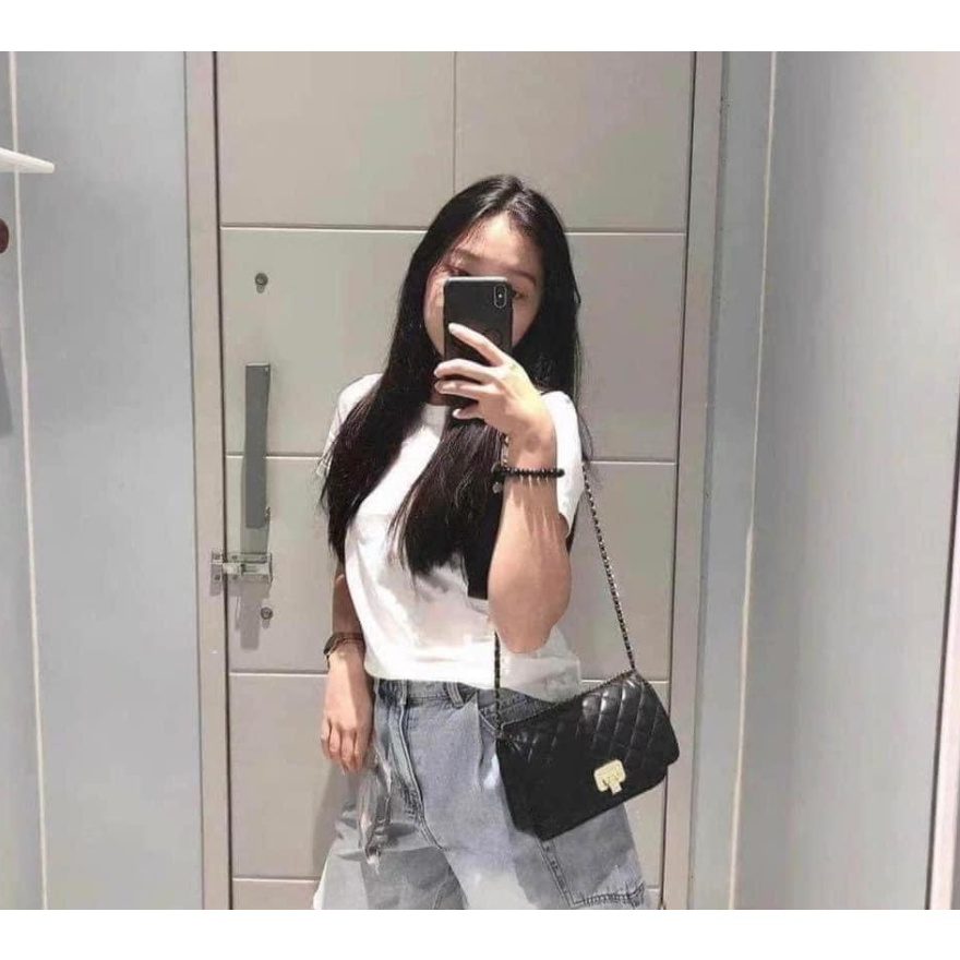 Túi Xách Nữ CNK Trám Ô Chỉ May 20cm