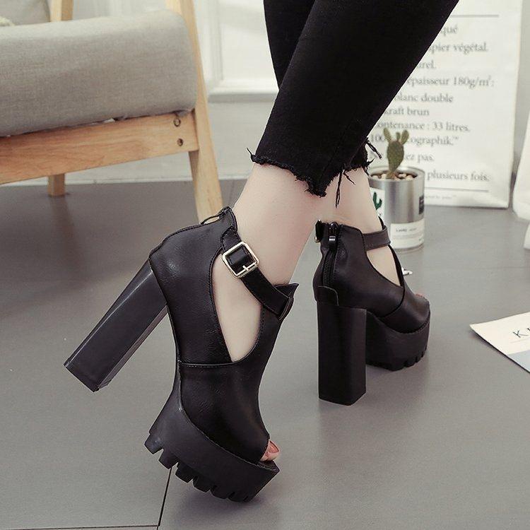 Giày Cao Gót 12cm Có Khóa Kéo Thời Trang Xuân Hè Quyến Rũ Cho Nữ