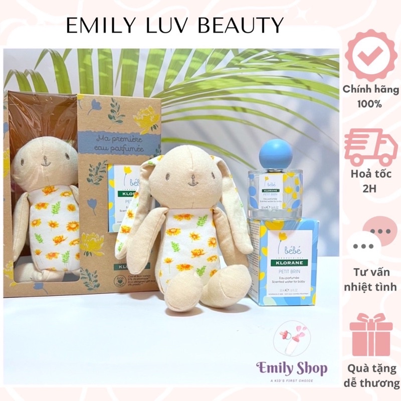 Set nước hoa Pháp cho bé KLORANE bébé tặng kèm thỏ bông