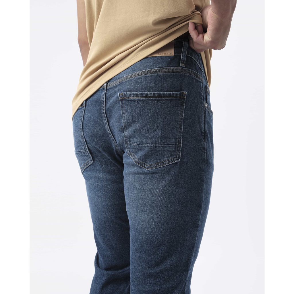 Quần jean nam xanh cao cấp MENFIT 0404 chất denim co giãn nhẹ 2 chiều, chuẩn form, thời trang