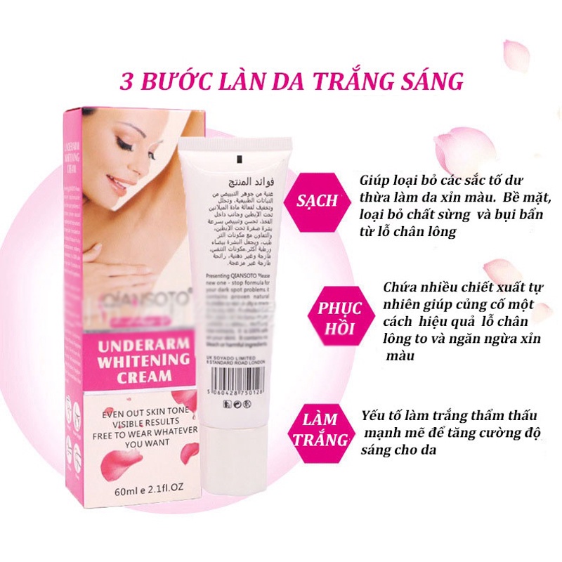 ⚡ GÌ CŨNG RẺ ⚡Kem Dưỡng Trắng Da vùng kín kem trắng nách tay 60ml Giảm Thâm Nách Đầu Gối Khuỷu Tay Gần Làm Da Trắng Sáng Tự Nhiên | BigBuy360 - bigbuy360.vn