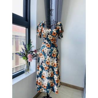 Đầm maxi tay cánh tiên hai tầng