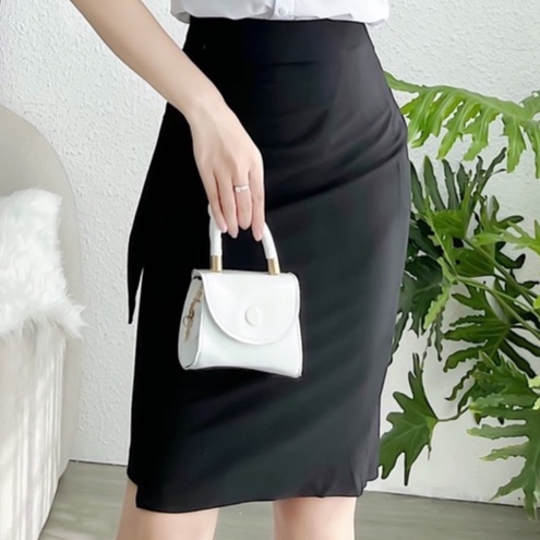 Chân váy bút chì dáng lửng công sở chất liệu chéo hàn co dãn cao cấp - A34