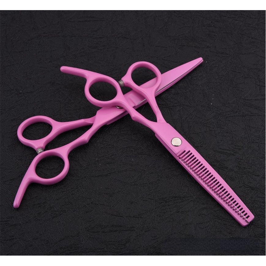 Kéo Cắt Tóc Răng Phẳng 6inch Màu Hồng Cho Salon