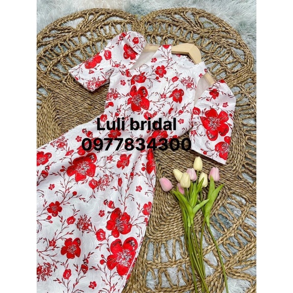 Áo dài cách tân gấm cách điệu cao cấp